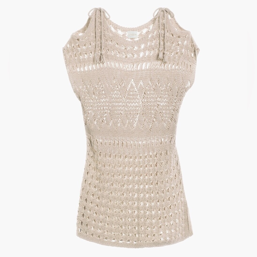 Chicos Multi-Stitch Cold-Shoulder Pullover sweater knit pullover